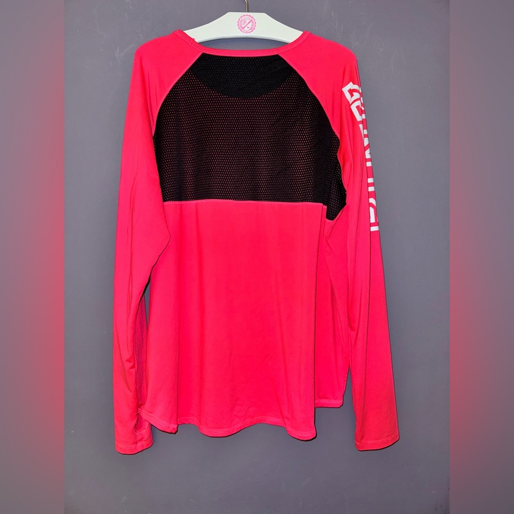 VS PINK VINTAGE LONG SLEEVE ACTIVE CREW SHIRT COLORBLOCK MESH BACK LOGO HTF RARE - Picture 5 of 9